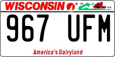 WI license plate 967UFM