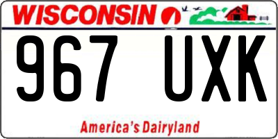 WI license plate 967UXK