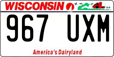 WI license plate 967UXM
