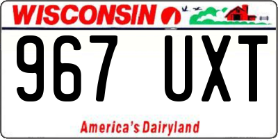 WI license plate 967UXT
