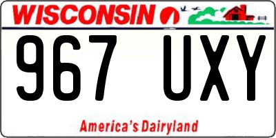 WI license plate 967UXY