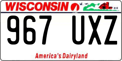 WI license plate 967UXZ