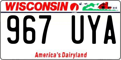 WI license plate 967UYA