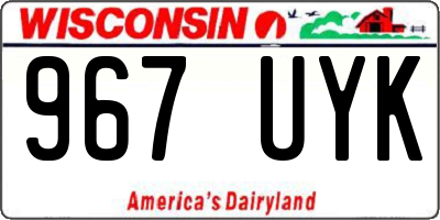 WI license plate 967UYK