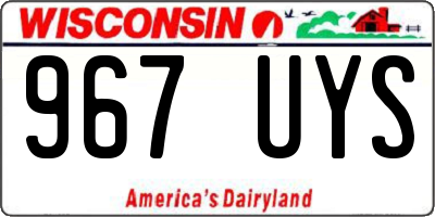WI license plate 967UYS