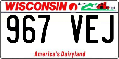 WI license plate 967VEJ