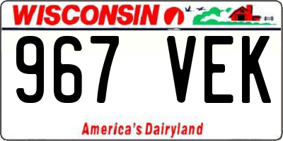 WI license plate 967VEK