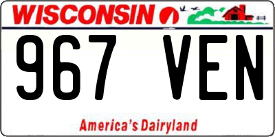 WI license plate 967VEN