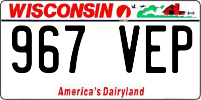 WI license plate 967VEP