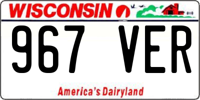 WI license plate 967VER