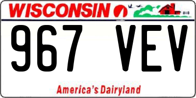 WI license plate 967VEV