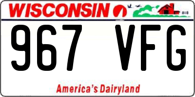 WI license plate 967VFG