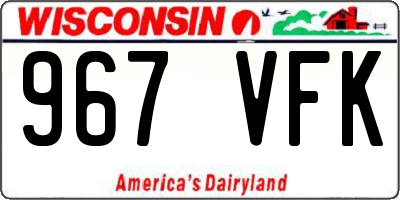 WI license plate 967VFK