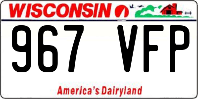 WI license plate 967VFP