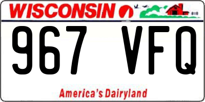 WI license plate 967VFQ
