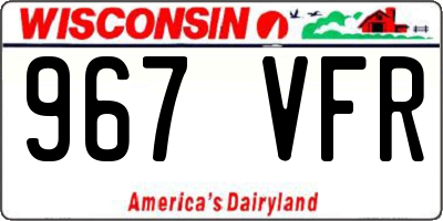 WI license plate 967VFR