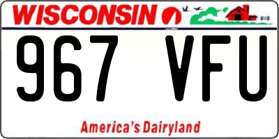 WI license plate 967VFU