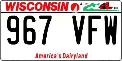 WI license plate 967VFW