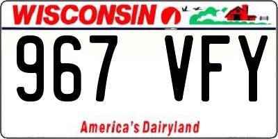 WI license plate 967VFY