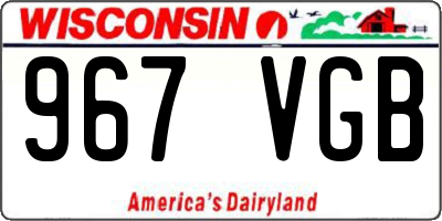WI license plate 967VGB