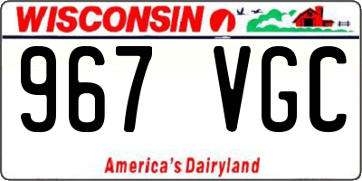 WI license plate 967VGC