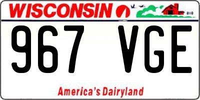 WI license plate 967VGE