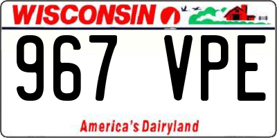 WI license plate 967VPE
