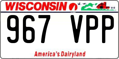 WI license plate 967VPP