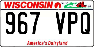 WI license plate 967VPQ