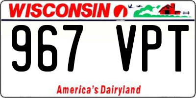 WI license plate 967VPT