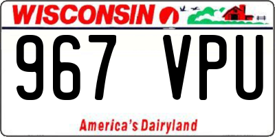 WI license plate 967VPU