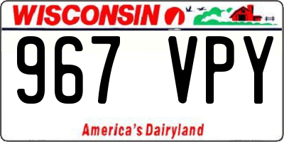 WI license plate 967VPY