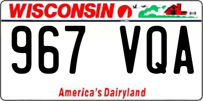 WI license plate 967VQA