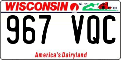 WI license plate 967VQC