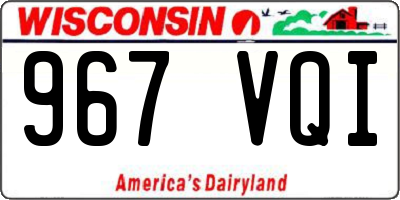 WI license plate 967VQI