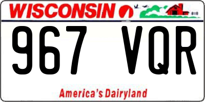 WI license plate 967VQR