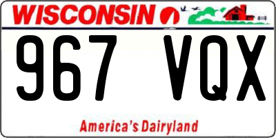 WI license plate 967VQX