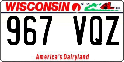 WI license plate 967VQZ