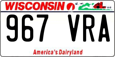 WI license plate 967VRA