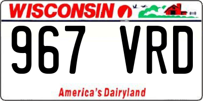WI license plate 967VRD