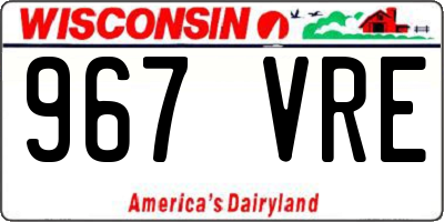 WI license plate 967VRE