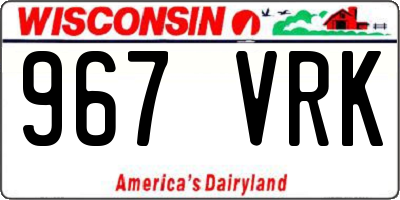 WI license plate 967VRK