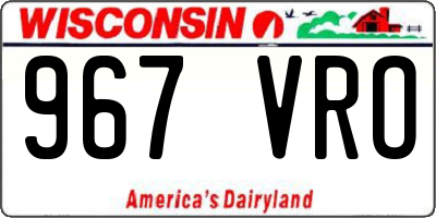 WI license plate 967VRO