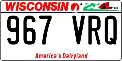 WI license plate 967VRQ