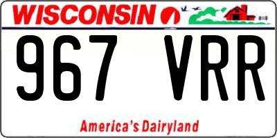 WI license plate 967VRR