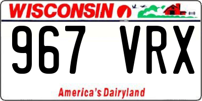 WI license plate 967VRX