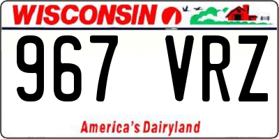 WI license plate 967VRZ