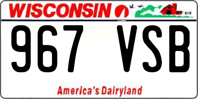 WI license plate 967VSB