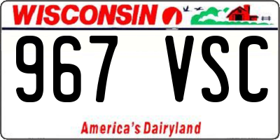 WI license plate 967VSC