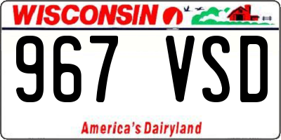 WI license plate 967VSD